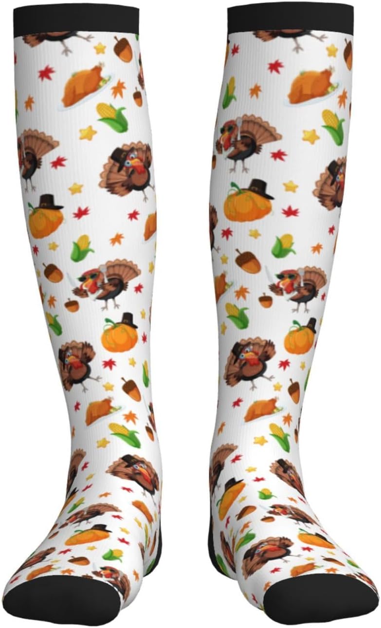 Figtihw Tie Dye Compression Socks Knee High Support Socks For Women Men Running Athletic Hiking - Image 3